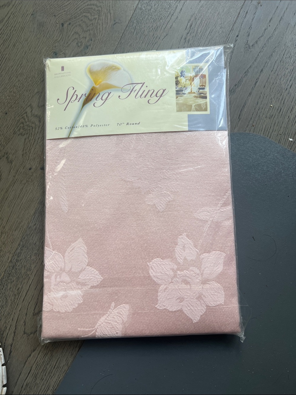 Brownstone Gallery 70”  round Spring Fling Floral Round Tablecloth -
